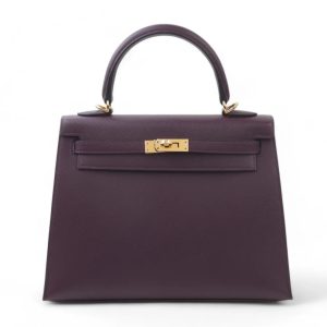 Hermès Kelly Sellier 25 Raisin 59 Epsom 2018 C