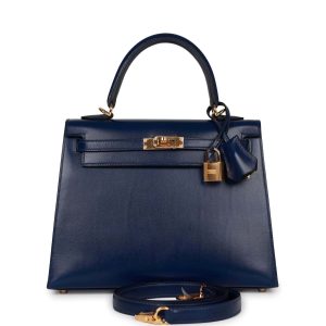 Hermès Kelly  25 Blue Saphir T7 Box 2022 U