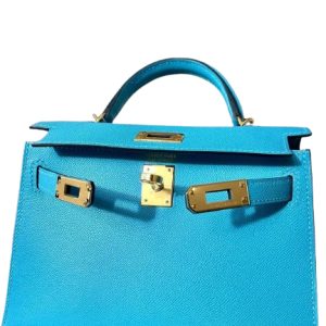 Hermès Kelly Sellier 20 Blue Celeste 7N Madame 2024 W
