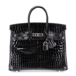 Hermès Birkin  25 Black 89 Niloticus Crocodile Shiny 2021 Z