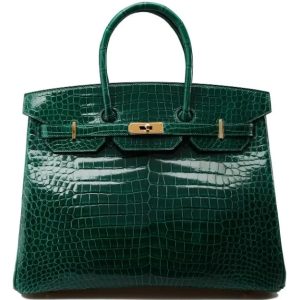 Hermès Birkin  35 Vert Emerald 6Q Porosus Crocodile Shiny 2015 T