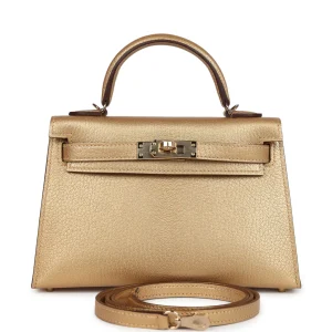 Hermès Kelly  20 Metallic Gold Chevre Myzore 2024 W