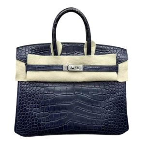 Hermès Birkin Bicolor 25 Blue Brighton 7E, Blue Deep S4 Alligator Matt 2017 A