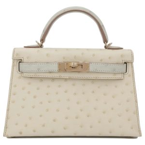 Hermès Kelly Bicolor & HSS & Sellier 20 Beton 8L, Gris Pearl 80 Ostrich 2024 W