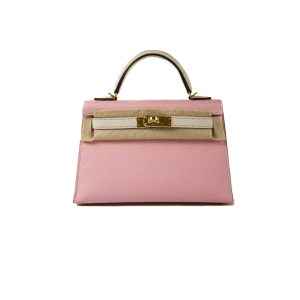 Hermès Kelly Sellier & Bicolor 25 Nata I2, Rose Sakura 3Q Epsom 2023 B