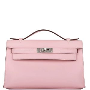 Hermès Kelly Pochette Rose Sakura 3Q Swift 2015 T