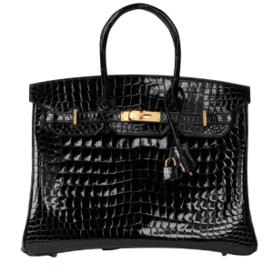 Hermès Birkin  35 Black 89 Porosus Crocodile Shiny 2018 C