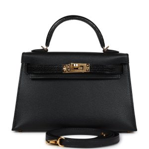 Hermès Kelly Touch & Sellier 20 Black 89 Madame, Lizard 2024 W