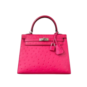 Hermès Kelly Sellier 25 Rose Tyrien E5 Ostrich 2019 D