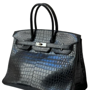 Hermès Birkin  35 Black 89 Porosus Crocodile Matt 2013 Q