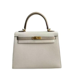 Hermès Kelly Sellier & Bicolor 25 Craie  10, Trench S2 Epsom 2019 D