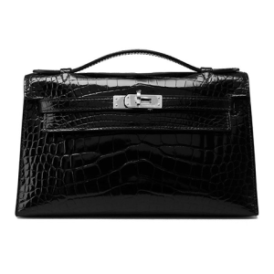 Hermès Kelly HSS & Pochette & Verso Black 89 Alligator Shiny 2024 W