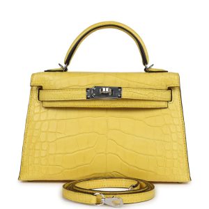 Hermès Kelly Sellier 20 Mimosa M9 Alligator Matt 2024 W