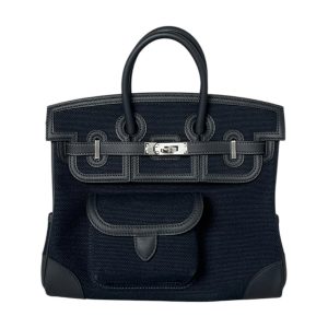 Hermès Birkin Cargo & Bicolor 25 Black 89, Blue Marine 78 Toile, Swift 2024 W