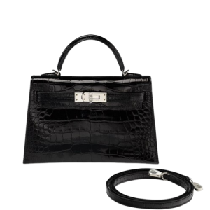 Hermès Kelly Sellier 20 Black 89 Alligator Shiny 2024 U
