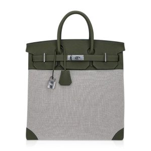 Hermès Birkin HAC 40 Ecru, Vert Veronese 6H Togo, Toile 2022 U