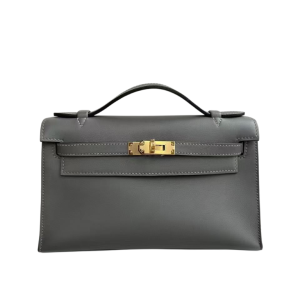 Hermès Kelly Pochette Gris Meyer 0L Swift 2023 B