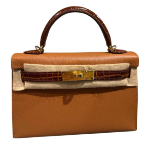 Hermès Kelly Touch 20 Gold 37, Miel 33 Alligator Shiny, Epsom 2023 B