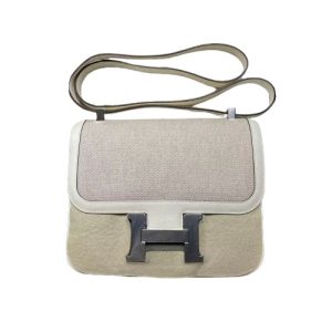 Hermès Constance Tricolor 24 Beige 14, Nata I2, Vert Lichen 6F Swift, Toile 2021 Z