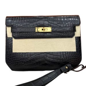 Hermès Kelly Sellier & Depeche 25 Black 89 Alligator Matt 2020 Y