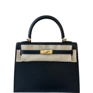 Hermès Kelly Sellier 25 Black 89 Epsom 2021 Z