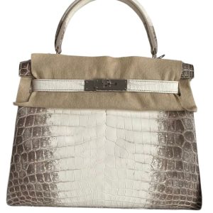Hermès Kelly Himalaya 28 White 01 Niloticus Crocodile Matt 2023 U
