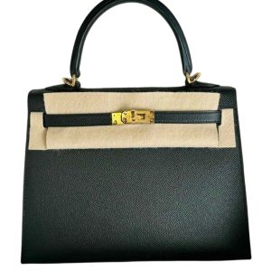 Hermès Kelly Sellier 25 Black 89 Epsom 2024 W
