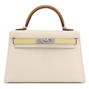 Hermès Kelly Sellier & Tricolor 20 Nata I2, Soufre C9 Epsom 2021 Z