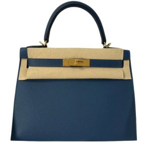 Hermès Kelly Sellier 28 Blue France 71 Epsom 2024 W