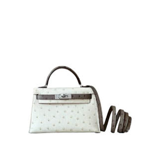 Hermès Kelly  20 Beton 8L, Gris Etain 8F Ostrich 2024 B