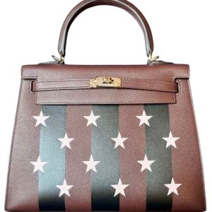 Hermès Kelly Casaque 25 Black 89, Rose Darling M7, Rouge H 55 Epsom 2024 W