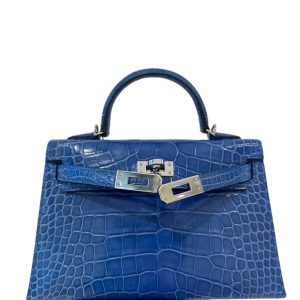 Hermès Kelly  20 Blue Zellige I7 Alligator Shiny 2019 D