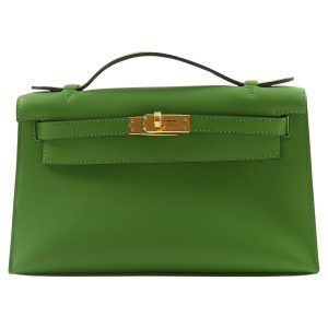 Hermès Kelly Pochette Vert Yucca A8 Swift 2023 B
