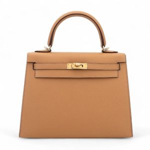 Hermès Kelly Sellier 25 Biscuit 01P Epsom 2021 Z