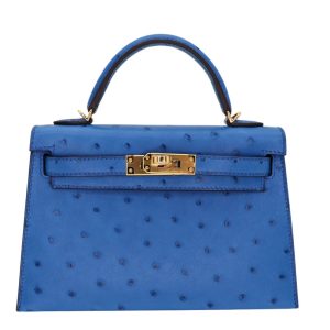 Hermès Kelly Sellier 20 Mykonos  7Q Ostrich 2021 Z