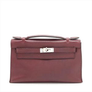 Hermès Kelly Pochette Bordeaux  57 Swift 2008 L