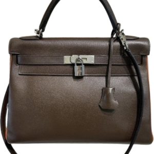 Hermès Kelly  32 Chocolat  47, Orange H 93 Epsom 2004 H