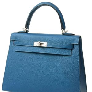 Hermès Kelly Sellier 25 Blue Deep S4 Epsom 2024 W
