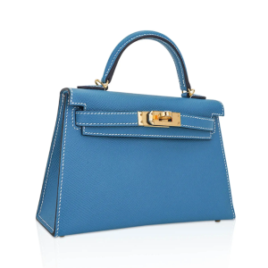 Hermès Kelly Sellier 20 Blue Jean  75 Epsom 2024 W