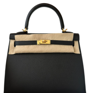 Hermès Kelly Sellier 25 Black 89 Epsom 2024 W