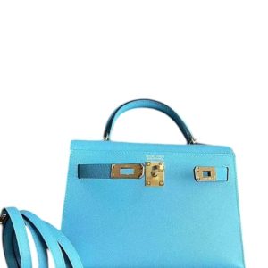 Hermès Kelly Sellier 20 Blue Du Nord P3 Madame 2024 W