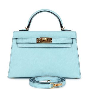 Hermès Kelly  20 Blue Zephyr U2 Chevre Myzore 2023 B