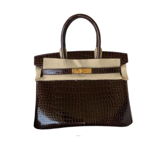 Hermès Birkin  30 Rouge Sellier 0G Porosus Crocodile Shiny 2024 B