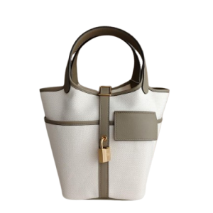 Hermès Picotin Cargo 18 Beige Marfa 8Q, Ecru Toile, Swift 2023 B