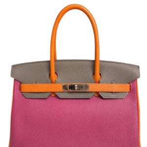 Hermès Birkin HSS & Tricolor 30 Gris Etain 8F, Orange H 93, Rouge Ruby B5 Togo 2012 P