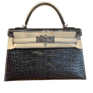 Hermès Kelly Bicolor & HSS & Sellier 20 Black 89, Vanille Y1 Alligator Matt 2024 B