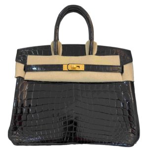Hermès Birkin  25 Black 89 Niloticus Crocodile Shiny 2024 W