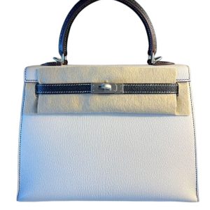 Hermès Kelly HSS & Bicolor & Sellier 25 Black 89, Nata I2 Chevre Myzore 2024 B
