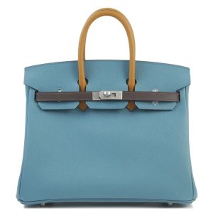 Hermès Birkin Tricolor 25 Blue Jean  75, Ecorce  4C, Sesame 2S Epsom 2024 W