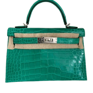 Hermès Kelly Sellier Mini Vert Jade O6 Alligator Shiny 2024 W